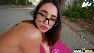Sara Diamante gets assfucked doggystyle on the road