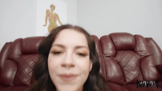 Bella Luna is sucking cock and licking balls in POV