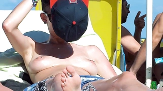 Natural tits nudist teen relaxing and showing tight ass