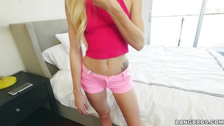 Elsa Jean slowly and shyly obeyed revealing her skinny body