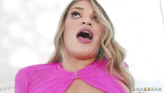 Gizelle Blanco slides her trimmed pussy on the big boner