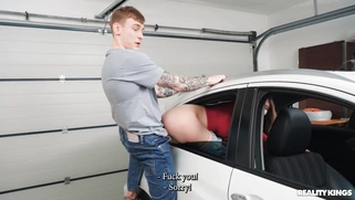Little Angel gets fucked doggystyle in the car