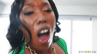 Cher Adele and Ebony Mystique suck and fuck hard cock