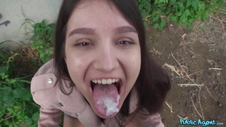 Alisa Horakova got sperm load on her tongue after pussy fucking