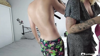 Blonde model sucks me off while I film