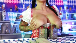 Payton Preslee shows off her amazing big tits at Oktoberfest
