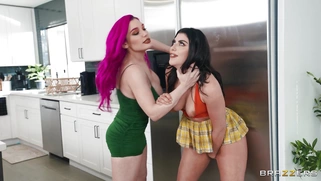 Lily Lou and Gal Ritchie have the nice time with the dildo