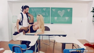 Horny teacher Brandi Love loves getting slammed on her desk