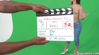 Abella Danger filming a promo video