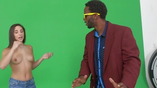 Abella Danger filming a promo video