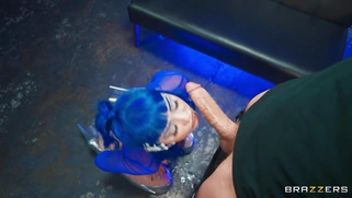 Jewelz Blu is sucking Scott Nails' big cock