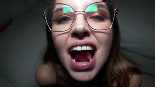 Miriam More shows off jizz in her mouth