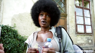 Czech Streets 152: Quickie with Cute Busty Black Girl