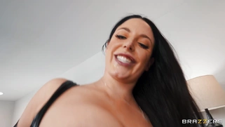 Angela White rides hard rod with her shaved pussy