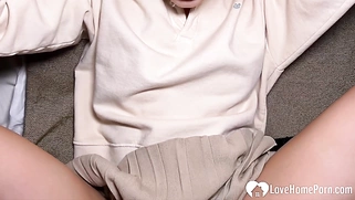 Russian hottie eats a burger during hard sex