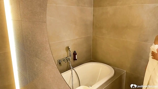 Watch me as I take a warm shower