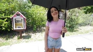 Vanessa Marie is getting picked up outdoors