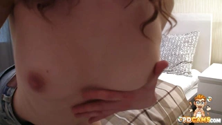 Brunette cutie first time naked on webcam