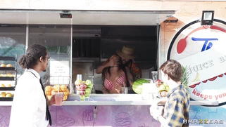 Anna Chambers gets fucked standing in the food truck