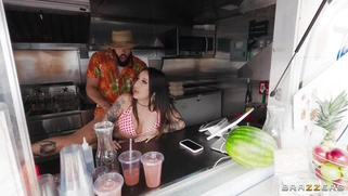 Anna Chambers gets fucked standing in the food truck