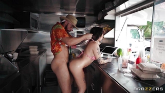 Anna Chambers gets fucked standing in the food truck