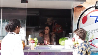 Anna Chambers gets fucked standing in the food truck