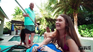 Chloe Marie is sucking cock in POV poolside