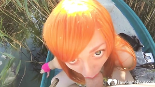 Cosplayer sucks me off by the lake