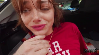 Shrooms Q gets her pussy drilled in the car