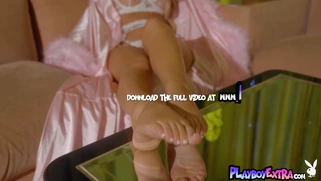 Glamorous blondie showing her big boobs