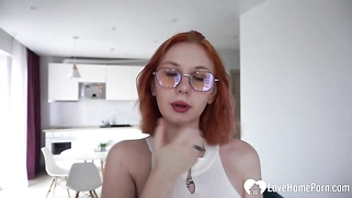 Sensational redhead rides my stiffy in cowgirl