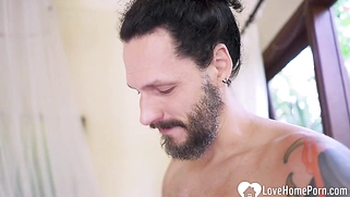 Two girls sharing my big hard cock