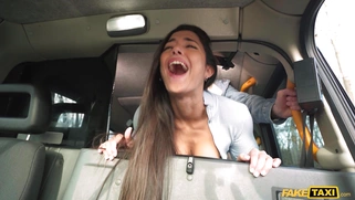 Nuria Millan gets fucked doggystyle on the backseat