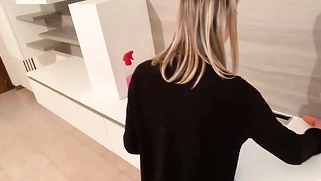 Hot Blonde Fucked By Neighbor On Kitchen Table