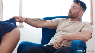 Sara Retali is sucking Maximo Garcia's thick cock