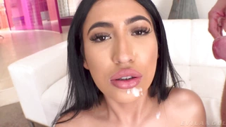 Edible Aubrey gets facialed after anal fucking