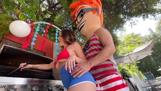 Bangin' Burgers and Brunettes: My 4th of July Blast with Busty Aderes Quin!