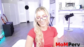 Son stuffing stepmom from behind after sloppy blowjob first