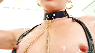 Katrina Colt is riding huge black dildo with her amazing ass