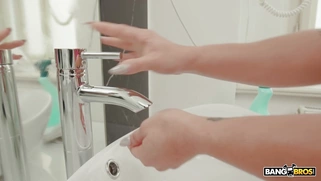 Sara Retali cleans the house and shows off her big ass