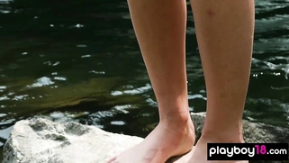 Naked blonde musician hitting the road