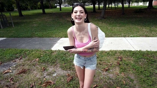 Sophie Tyler is getting picked up outdoors