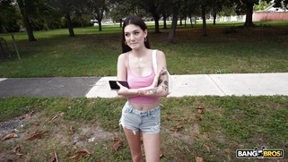 Sophie Tyler is getting picked up outdoors