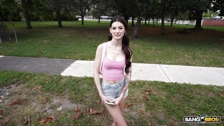 Sophie Tyler is getting picked up outdoors