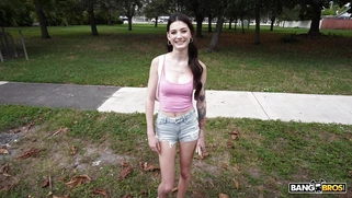 Sophie Tyler is getting picked up outdoors