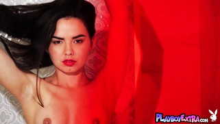 Petite teen teasing in her red stockings