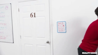 Ebony Rhae Woods is sucking white dick in POV