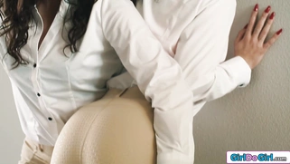 Dominant instructor makes a lesbian OBEY