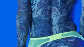 MILF slips out of her sexy neon lingerie