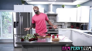 Ebony teen seducing daddy to get his BBC